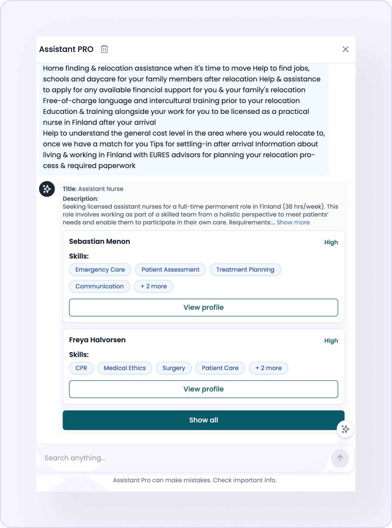 Job Post → Instant Talent Matching